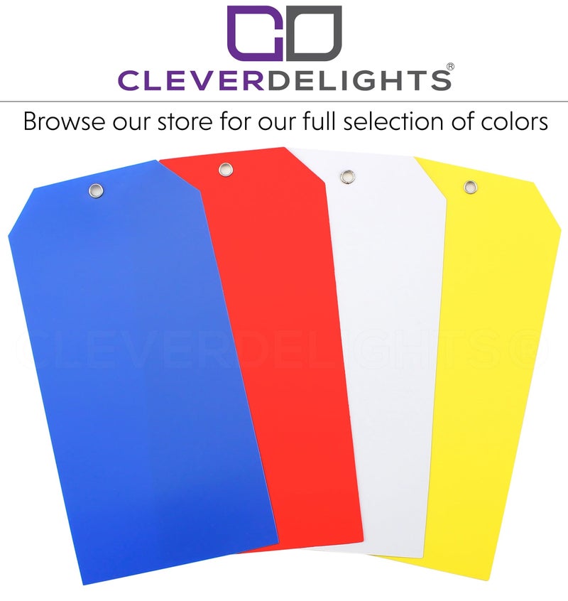 CleverDelights Large Yellow Plastic Tags - 6.25" x 3.125" - 25 Pack - Waterproof and Tear-Resistant - Image 2